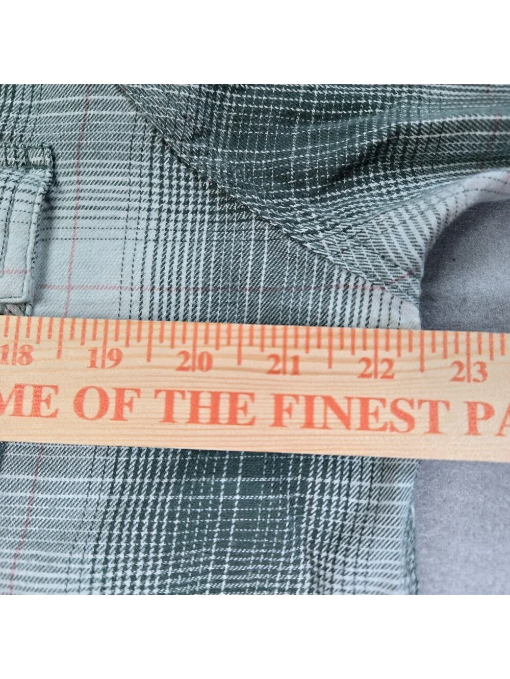 The North Face Womens Large Cotton Flannel Shirt Plaid Green Pleated Back Hiking